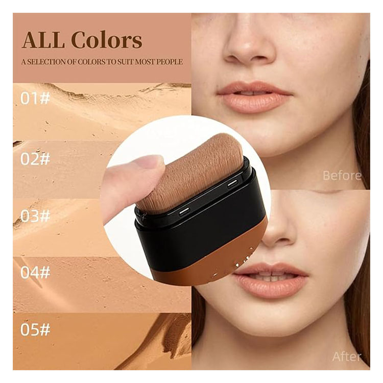 Natural Foundation Makeup Hydrating Lightweight Foundation Stick Oil-Control Pressed Powder with Concealer for All Types Skin