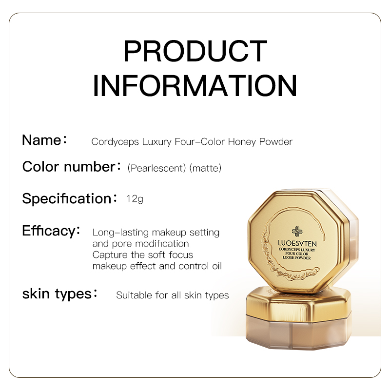 Private Label Softening Fine Lines and Hiding Pores Matte Finishing Makeup Loose Setting Powder Cosmetics Includes Velour Puff