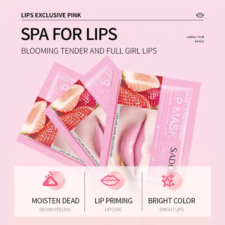 SADOER Lip Care Fruit Strawberry Blueberry Avocado Orange Moisturizing Collagen Lip Mask Nourish Lip Skin Care Products