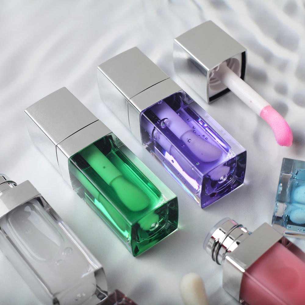 Wholesale Lip Oil Plumper Lip Private Label Custom Cute Lipgloss Flavour Oil Moisturizing Lip Oil Tubes Silver No Logo