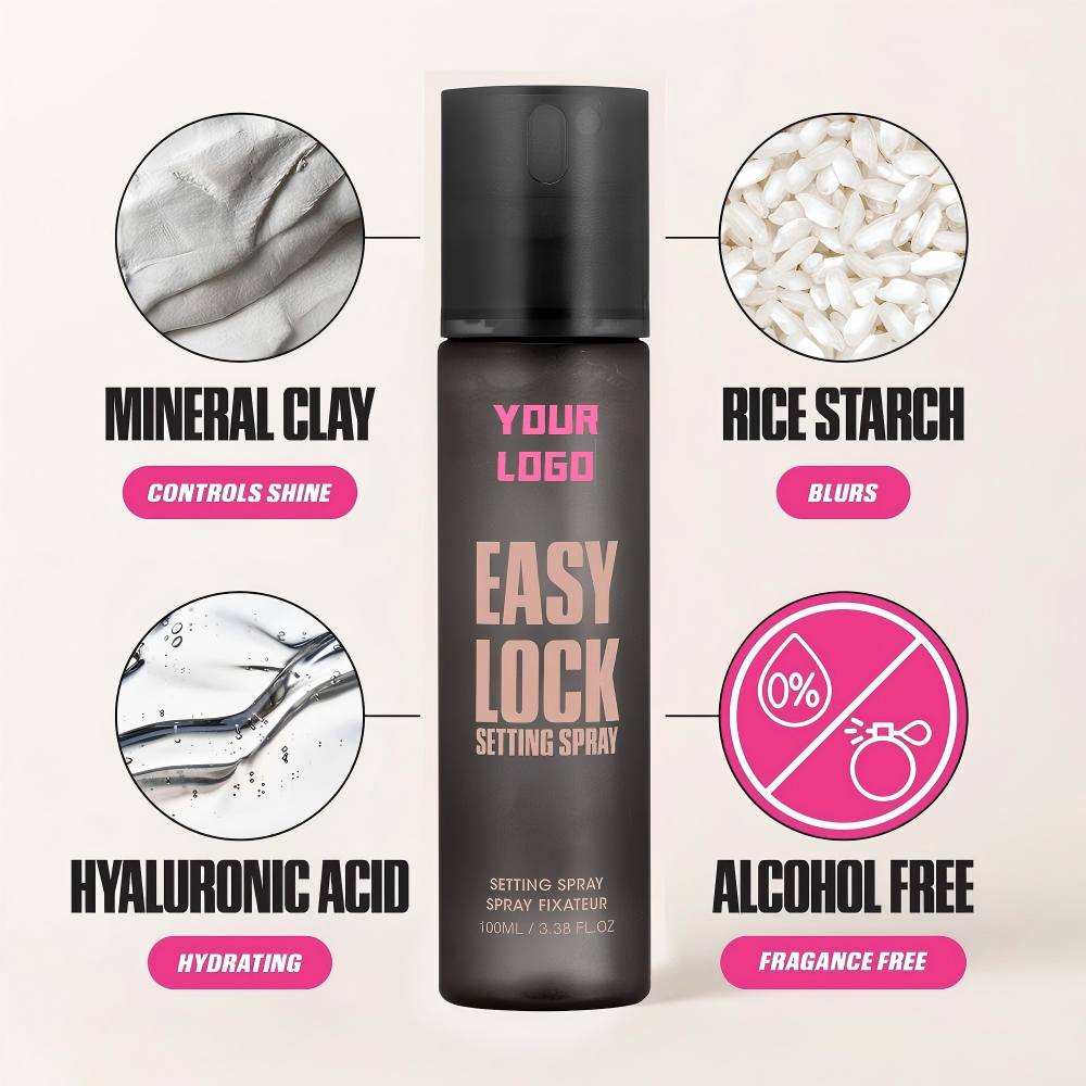 Long Lasting Face Makeup Mist Moisturizing Lightweight Matte Finish All Skin Types 100ml Easy Lock Makeup Setting Spray