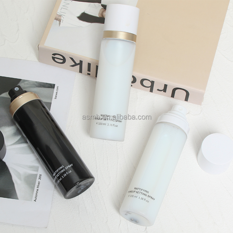 Private Label Custom Setting Mist Waterproof Vegan Spray Moisture Matte Black White pink Bottles Makeup Setting Spray Dewy