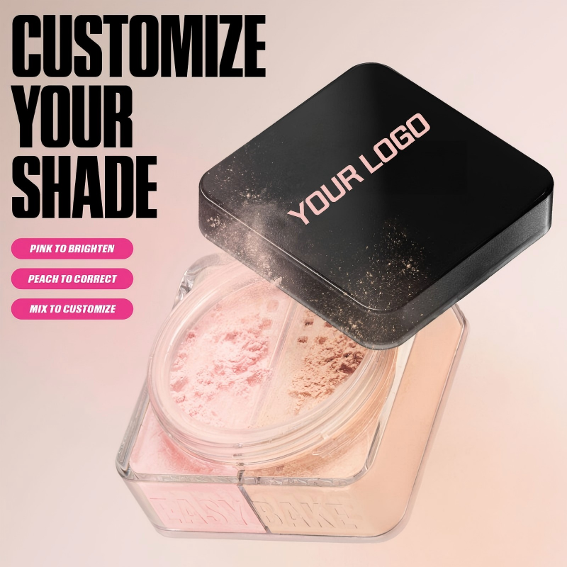 Beauty Face Makeup Easy Bake Loose Powder Female Cosmetics Dual-Tone Long-Lasting Matte Finish Oil-Control Makeup Setting Powder