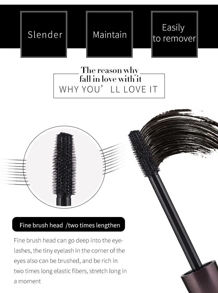 Wholesale Custom Private Label 3D Fiber Vegan Waterproof Mascara for Lady Makeup