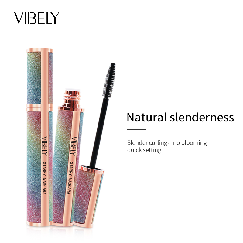 Non-Smudge Waterproof Lasting Curling Black Quick-Drying 4D Fiber Starry Mascara
