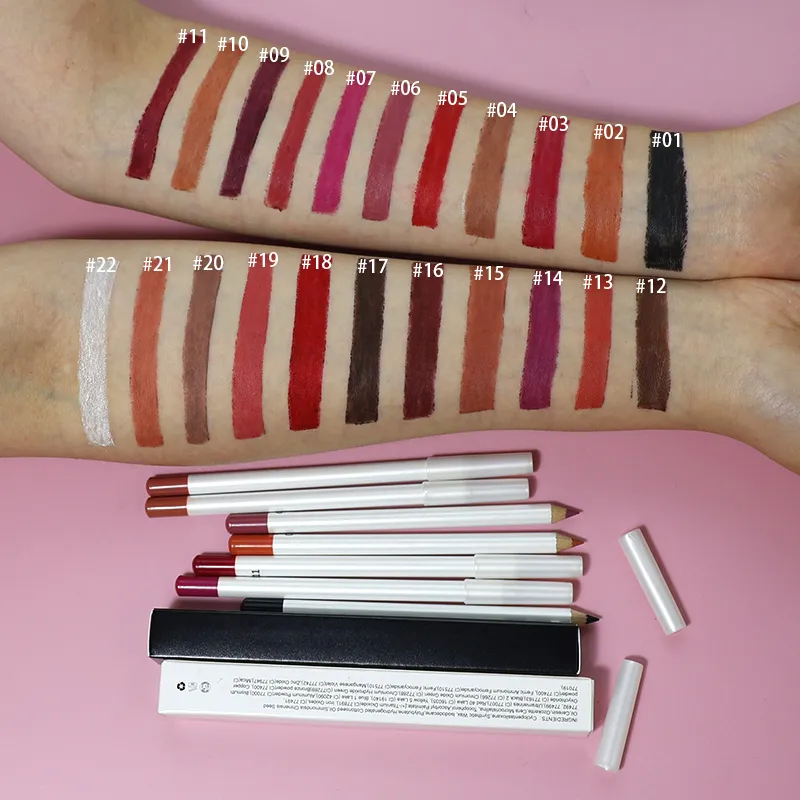 Pigment Lip Pencil Private Label Custom Wooden Pencil Creamy Waterproof Custom Lip Liner