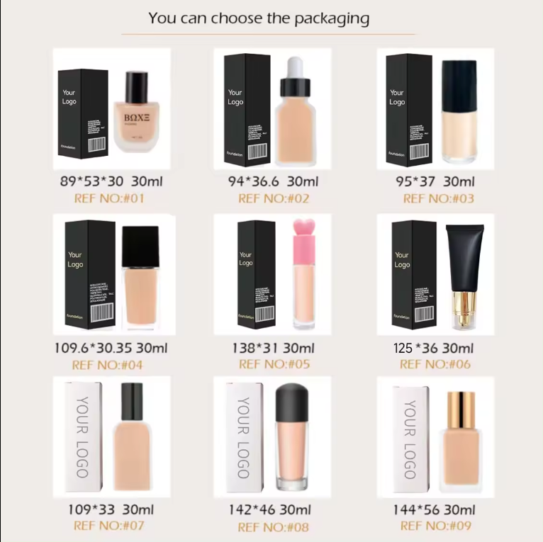 Custom Logo Makeup Vegan Sunscreen Waterproof Long Lasting Full Coverage Private Label Liquid Matte Foundation for Black Women