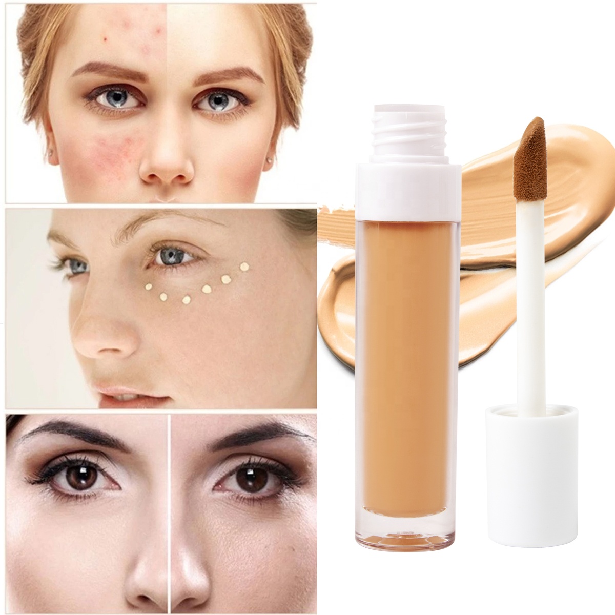 Wholesale Longlasting Vegan Cruelty Free Face Makeup Concealer Private Label Custom Logo High Definition Liquid Concealer