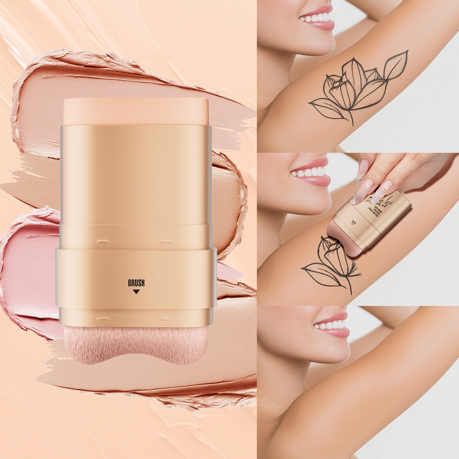 HelloKiss Cross-border Eraser Concealer Stick Waterproof Sweatproof Cover Acne Spots Tattoos Double-headed Unisex Shantou Model