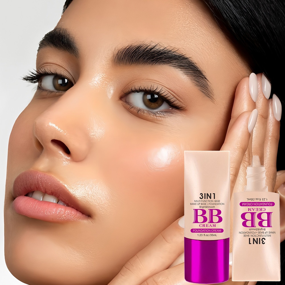 QICIY Lightweight BB Cream Natural Coverage Brightening Long Lasting Breathable Refreshing Liquid Foundation All Skin Types