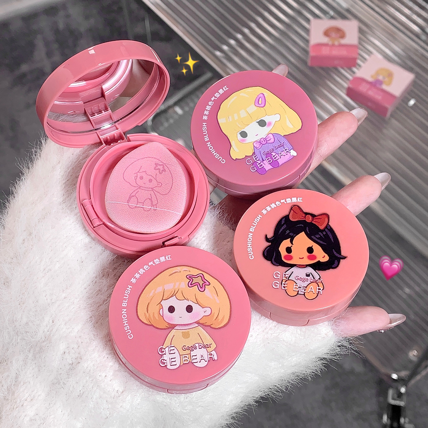 2026 GEGE BEAR Matte Powder Blusher Stick Natural Nude Makeup High Color Powder Blusher Waterproof Stain Proof Powder Blusher