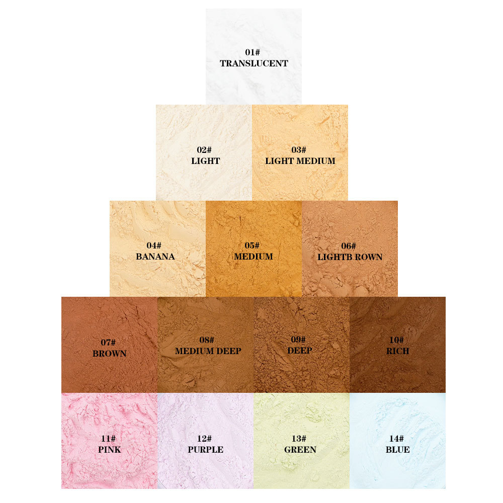 Custom No Logo Waterproof Translucent Matte Mineral Loose Powder Private Label Soft Focus Setting Powder for Dark Skin