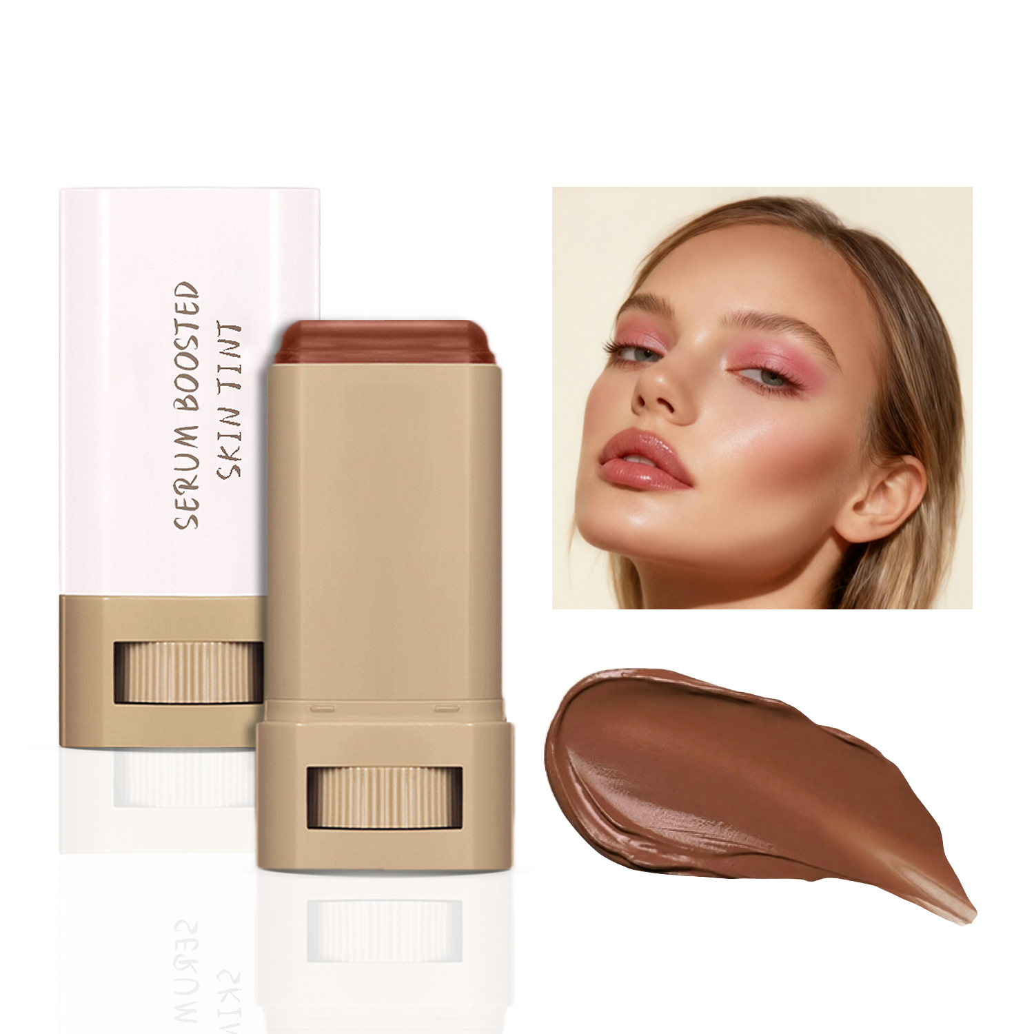 OEM Private Label Multi Use Stick Serum Boosted Skin Tint Foundation Contour Blush Makeup Stick