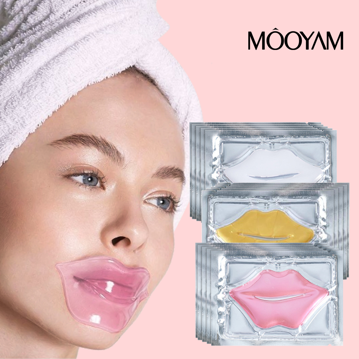 Korean Organic Vitamin C Aloe Vera Lipmask Moisturizing Crystal Sheet Sleeping Collagen Mask Vegan Whitening Feature Beauty