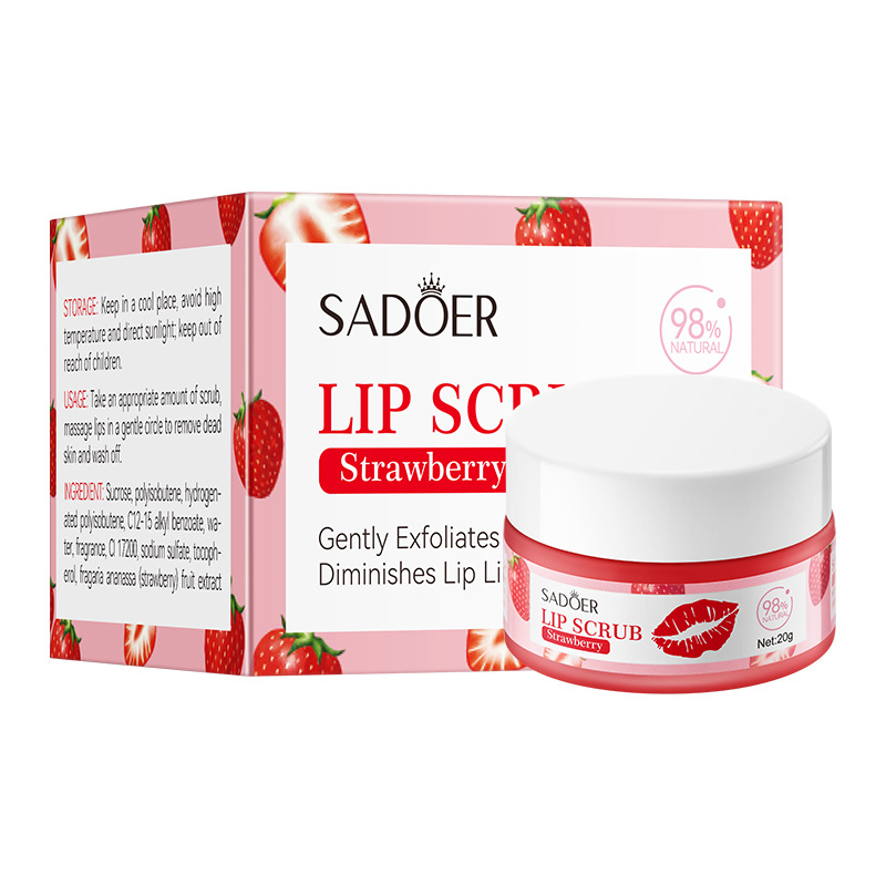 Organic Vegan Lip Scrub Cream Wholesale Hydrating Lip Balm with Plant Extracts Exfoliating Moisturizing Nourishing Lip Care
