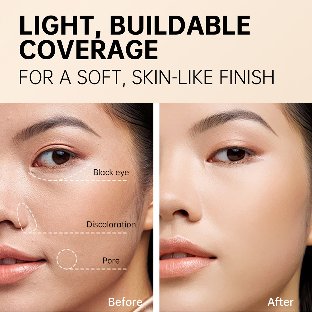 Private Label Vegan Full Coverage High Strength Long Lasting Smooth Fine Lines Waterproof Liquid Matte Concealer Makeup