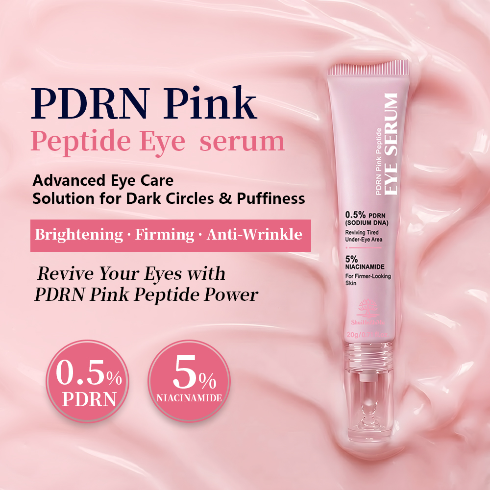 Wholesale PDRN Pink Peptide Eye Serum Anti Aging Eye Cream For Dark Circles Squalane Moisturizing Lifting Firming Private Label