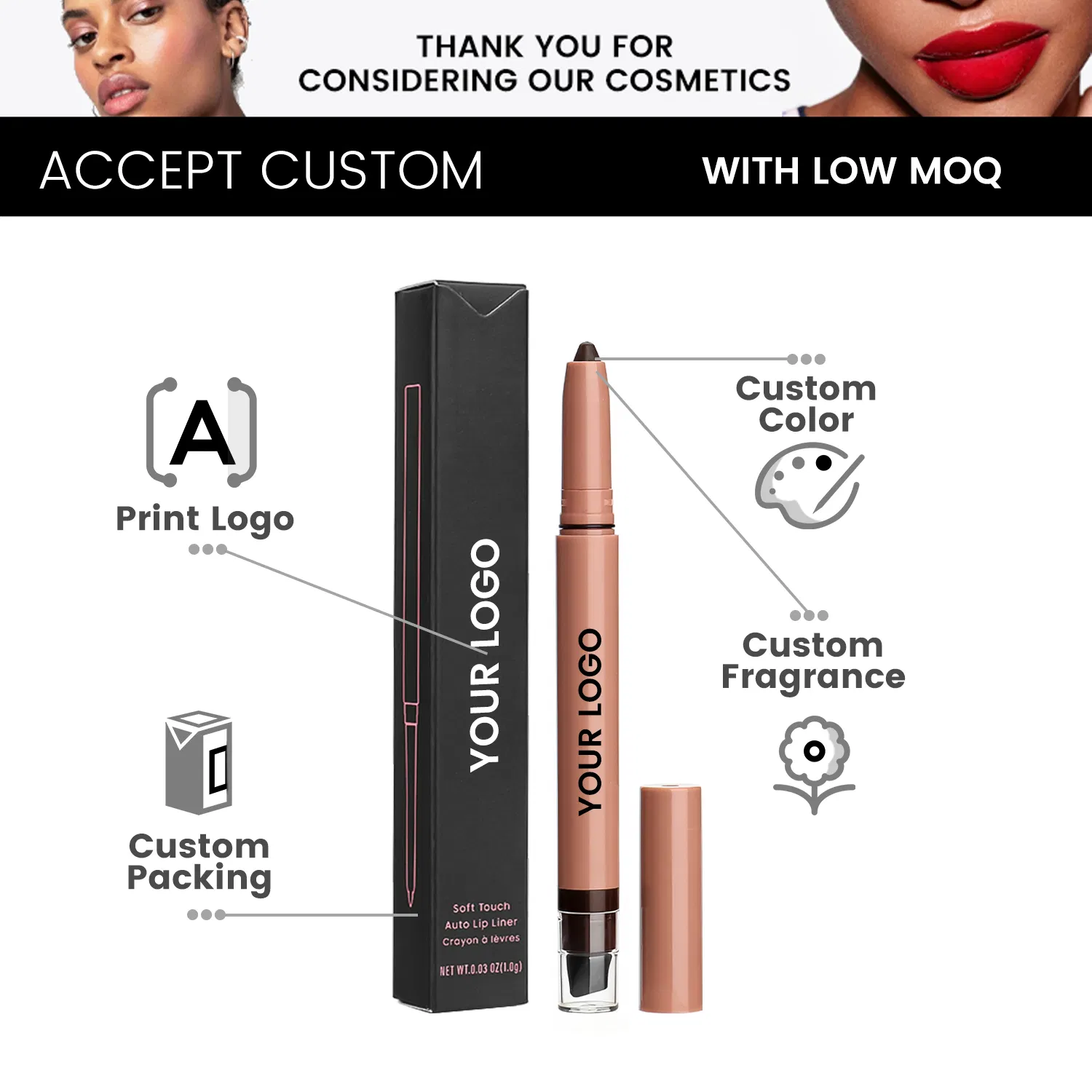 High Coverage Customization Makeup Lip Liner for Candlelight Dinner