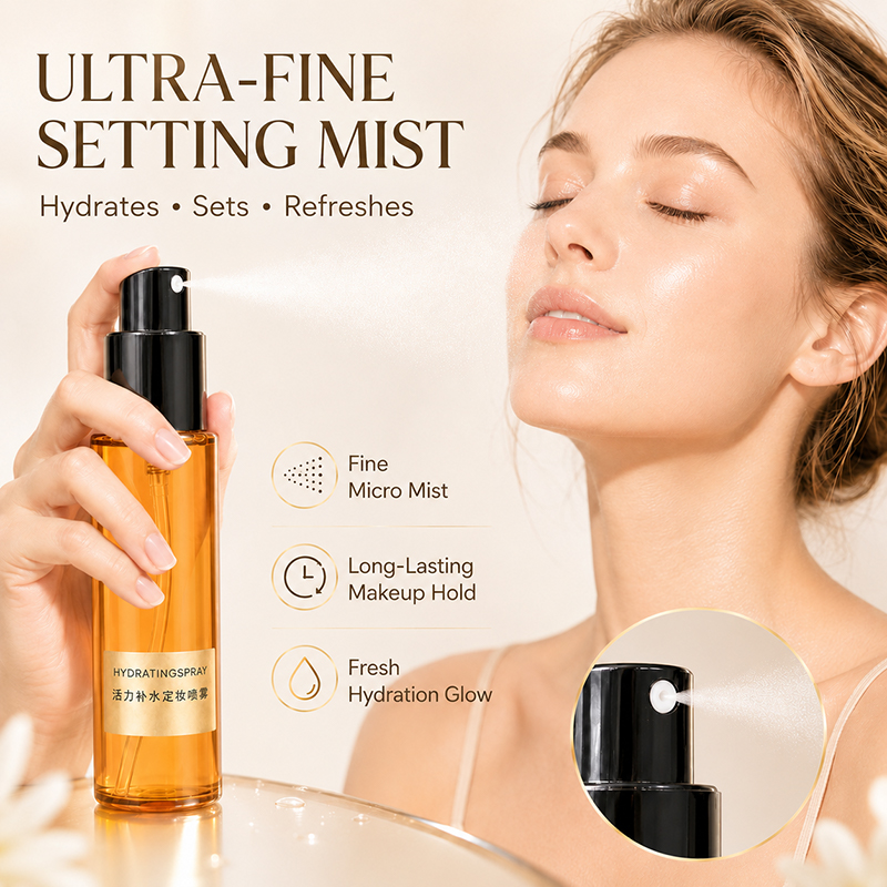 Custom Makeup Setting Spray OEM Manufacturing Fine-Mist Hydrating Long-Lasting Setting Spray Private Label