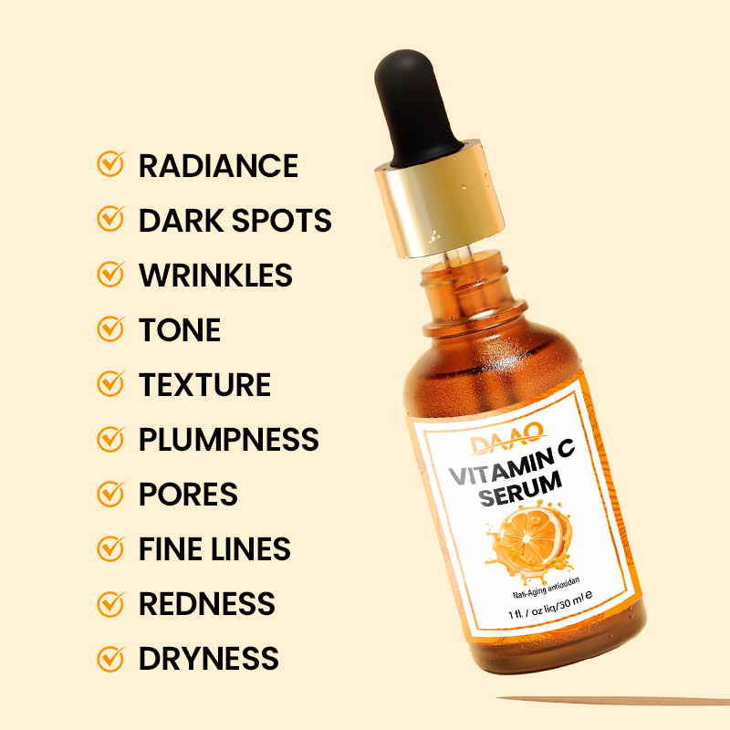 Private Label Brightening Makeup Primer Vitamin C Face Serum With Hyaluronic Acid Ferulic Acid And Vit E