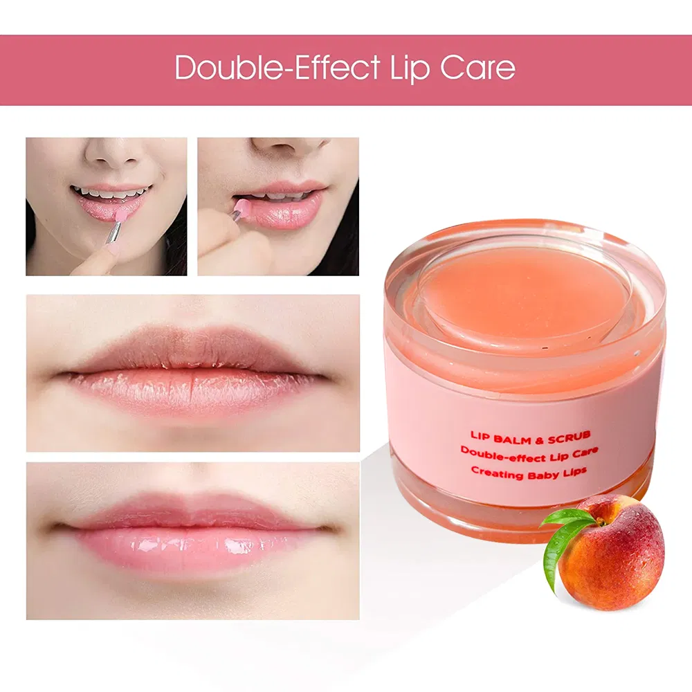 Valentine's Day Gift Ideas 2023 Wholesale Custom Private Label Organic Vegan Cute Peach &amp; Soften Pink Lip Scrub Lip Balm