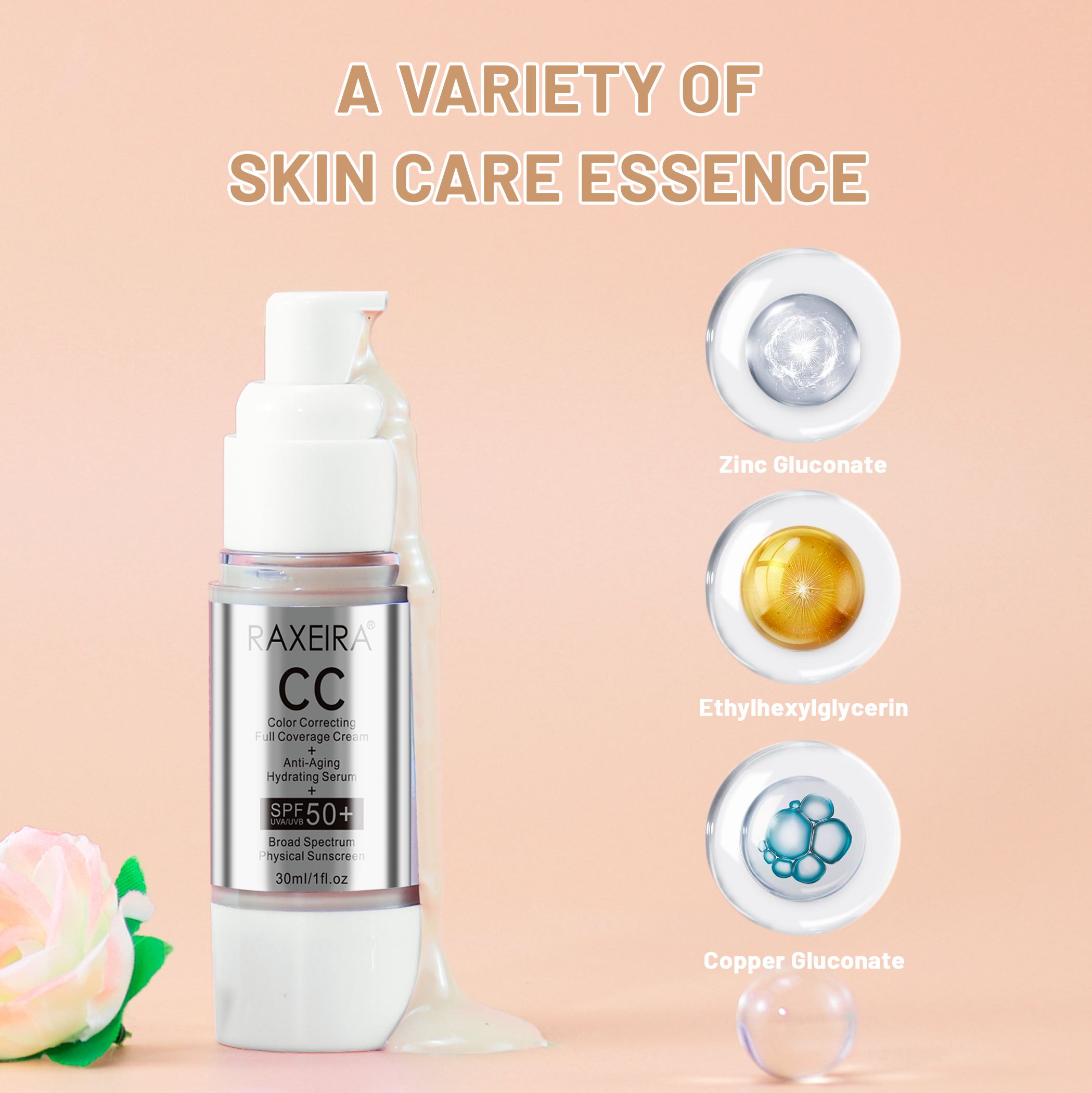 Wholesale Nude Makeup BB Cream Liquid Foundation Color Correcting Full Coverage Cream Foundation With Spf 50
