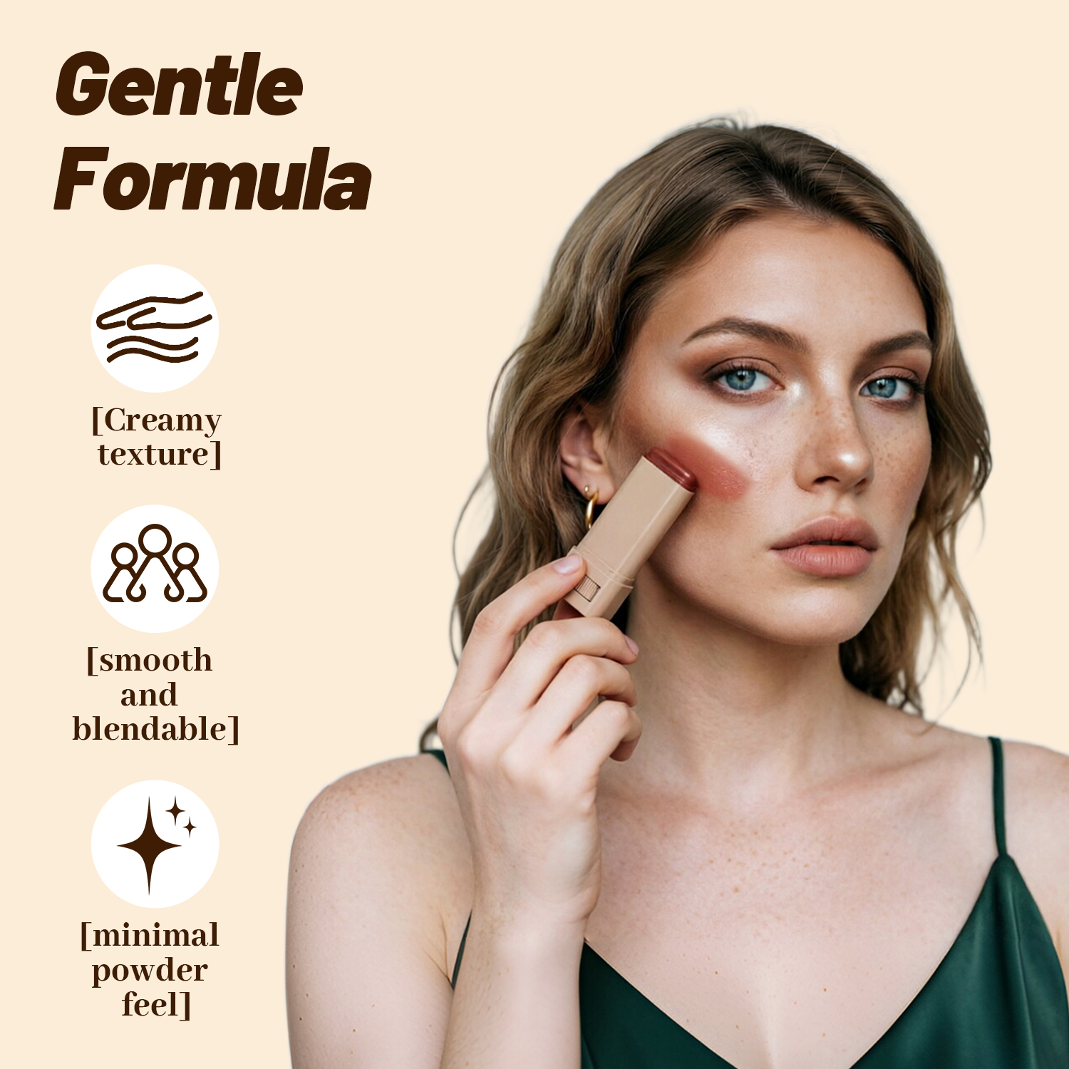 OEM Private Label Multi Use Stick Serum Boosted Skin Tint Foundation Contour Blush Makeup Stick