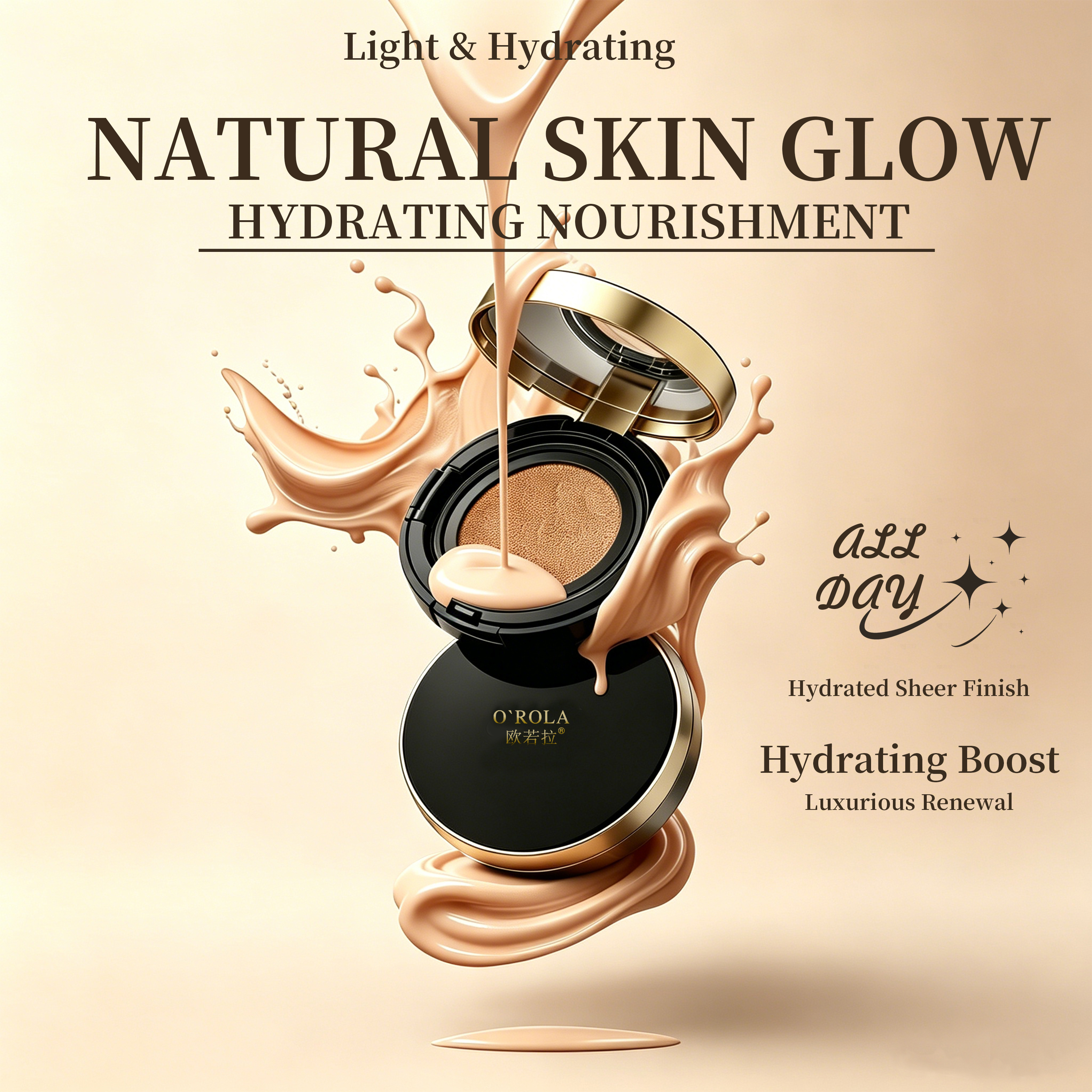O'ROLA Private Label Bifida Cushion Foundation Niacinamide Concealer Hydrating BB Cream OEM Custom Logo 15g Brighten Moisturizer