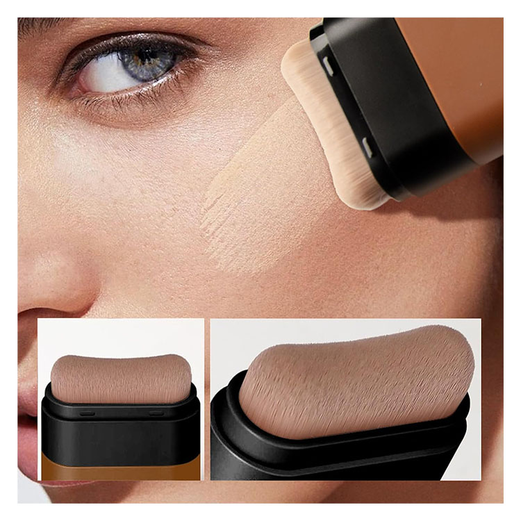 Natural Foundation Makeup Hydrating Lightweight Foundation Stick Oil-Control Pressed Powder with Concealer for All Types Skin