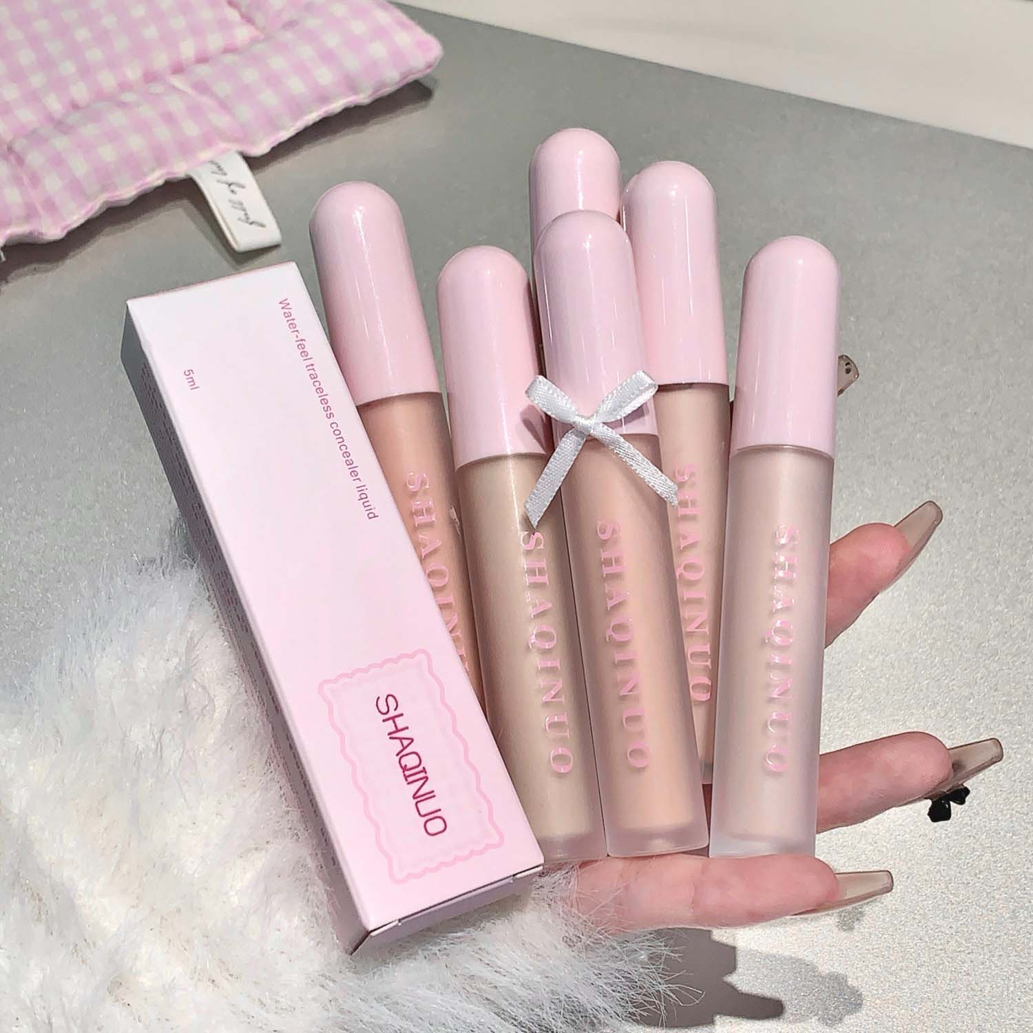 SHAQINUO Private Label Bulk Top-Grade Face Maquillaje Liquid Concealer Vegan Moisturizing High Pigment Easy to Remove Concealer