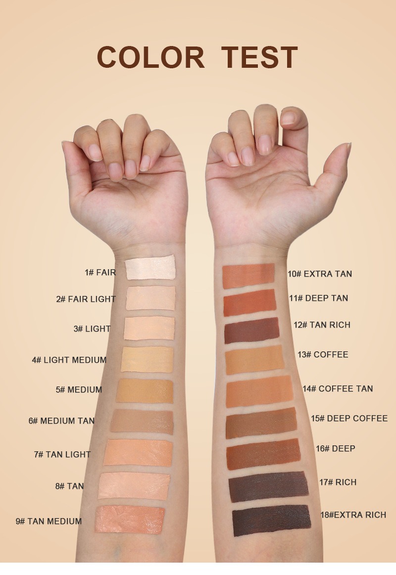Wholesale 18 Colors All Skin Waterproof Longlasting Vegan Full Coverage Oil Control Makeup Private Label Liquid Concealer