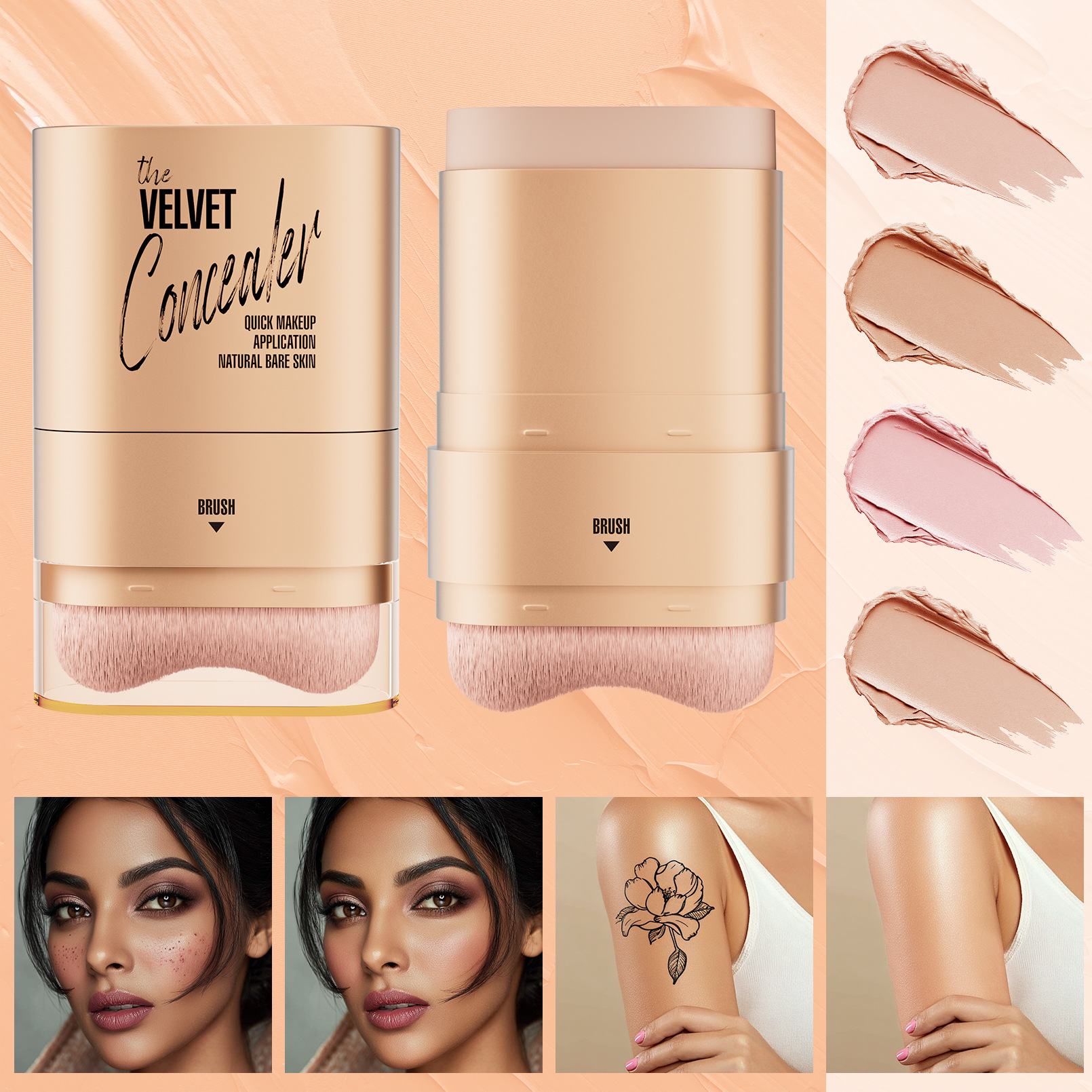 HelloKiss Cross-border Eraser Concealer Stick Waterproof Sweatproof Cover Acne Spots Tattoos Double-headed Unisex Shantou Model