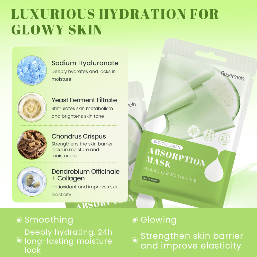 OEM Skincare Night Hydrogel Collagen Face Mask Beauty Firming Transparent Face Masking Sheet Korea Radiant Deep Collagen Mask