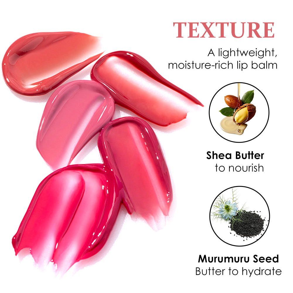 Lip Glowy Balm Hydrate Lipgloss Lightweight Moisturize &amp; Tint With Shea Butter Lip Butter Balm
