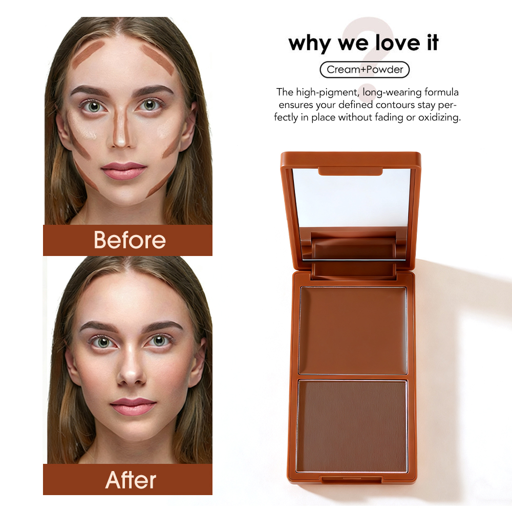 Cream &amp; Powder Contour Palette Mineral Makeup Bronzer Custom Contour Makeup Powder Private Label