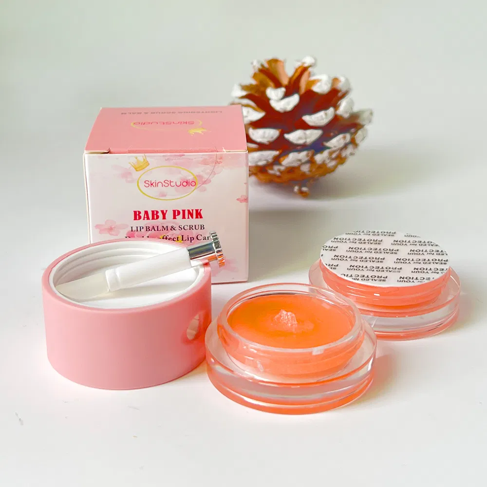 Valentine's Day Gift Ideas 2023 Wholesale Custom Private Label Organic Vegan Cute Peach &amp; Soften Pink Lip Scrub Lip Balm