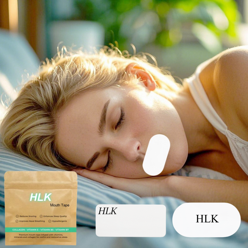 HLK Soft Silk Customized Collagen Vitamin Mouth Tape Keep Lips Moisturized High Quality Sleep Anti-Snoring Patch For Sleeping