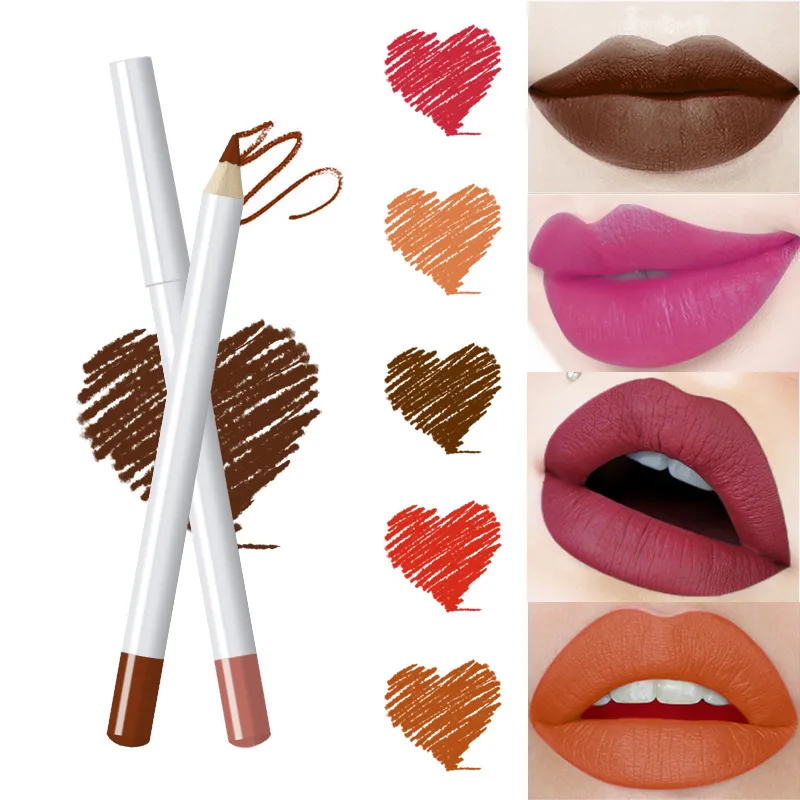 Pigment Lip Pencil Private Label Custom Wooden Pencil Creamy Waterproof Custom Lip Liner