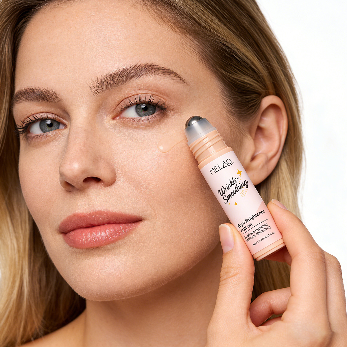 Private Label Anti-Aging Revive Peptide Caffeine Eye Serum Hydrating Smoothing Under Eye Serum Roller For Wrinkles Dark Circles