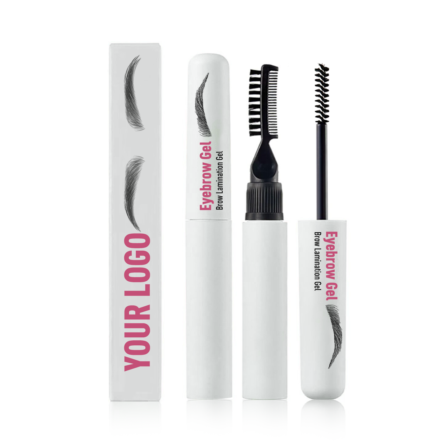 Private Label Custom Logo Long Lasting Vegan Eye Brow Gel Lifting Mascara Clear Brow Styling Eyebrow Gel Waterproof Brow Gel