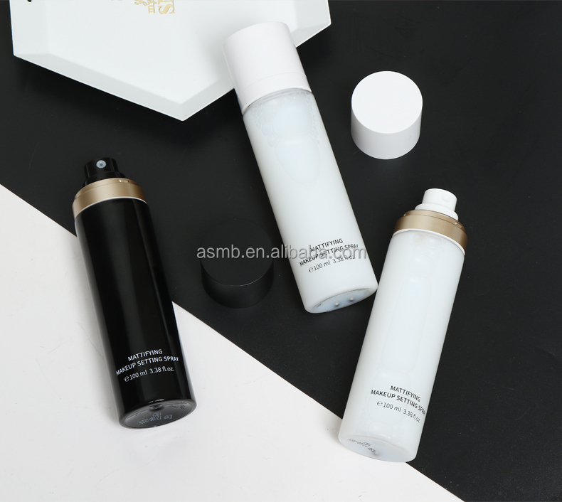 Private Label Custom Setting Mist Waterproof Vegan Spray Moisture Matte Black White pink Bottles Makeup Setting Spray Dewy