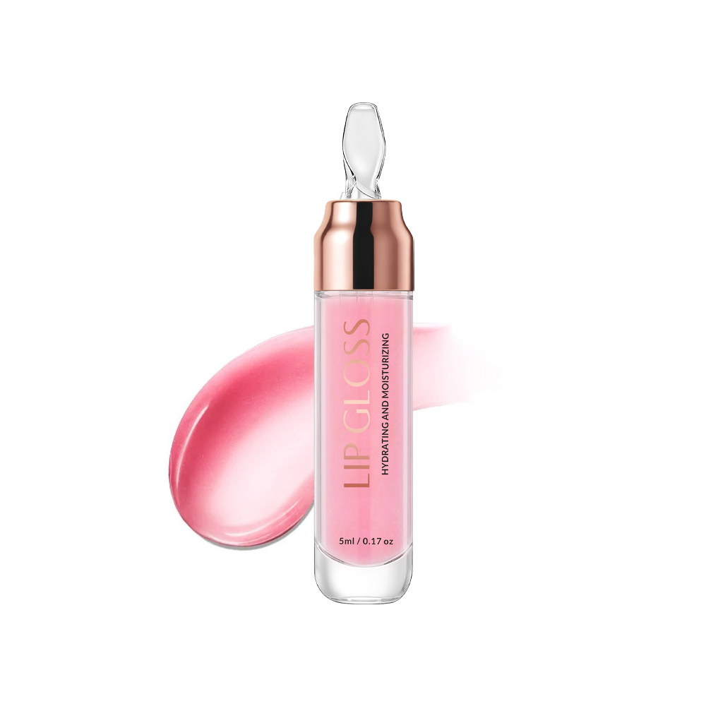 Private Label Natural Lip Care Products Pink Hyaluronic Acid Moisturizing Lip Gloss Lip Oil Plumping Effect