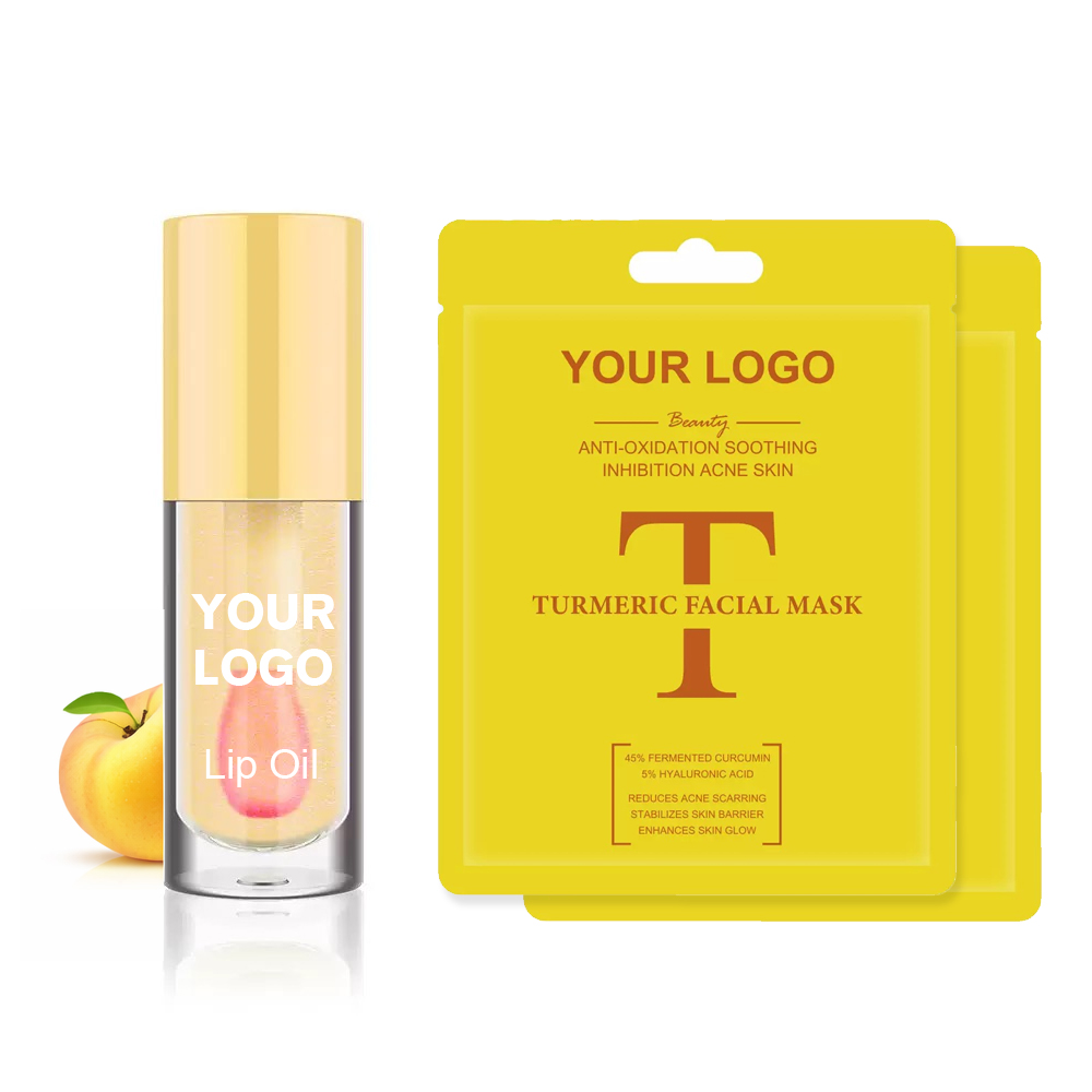 Top Quality Private Label Lip Oil + 2-Piece Mask Skin Care Makeup