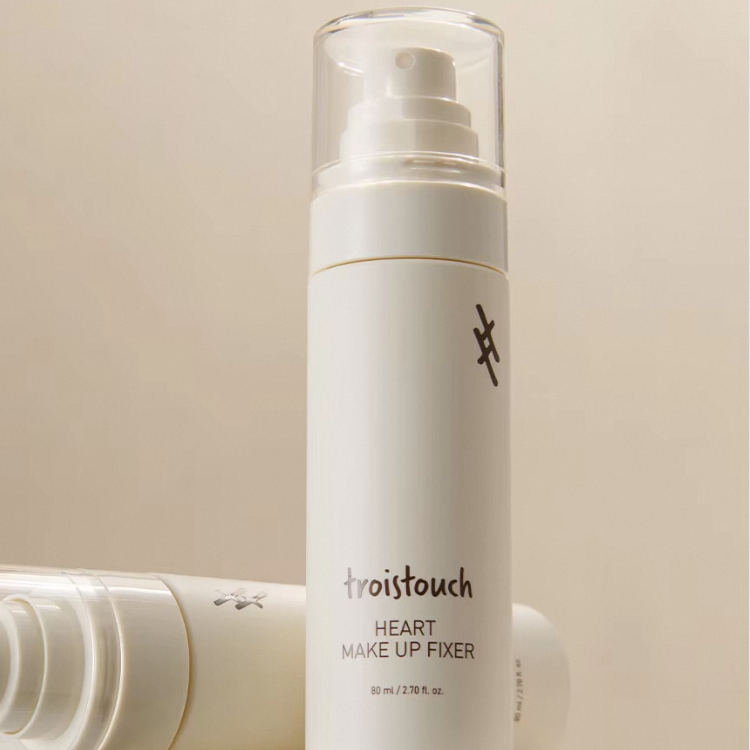 TROISTOUCH Heart Makeup Fixer 80ml Korean Smooth Makeup Setting Spray with Hydrating Beauty Care Finish Set