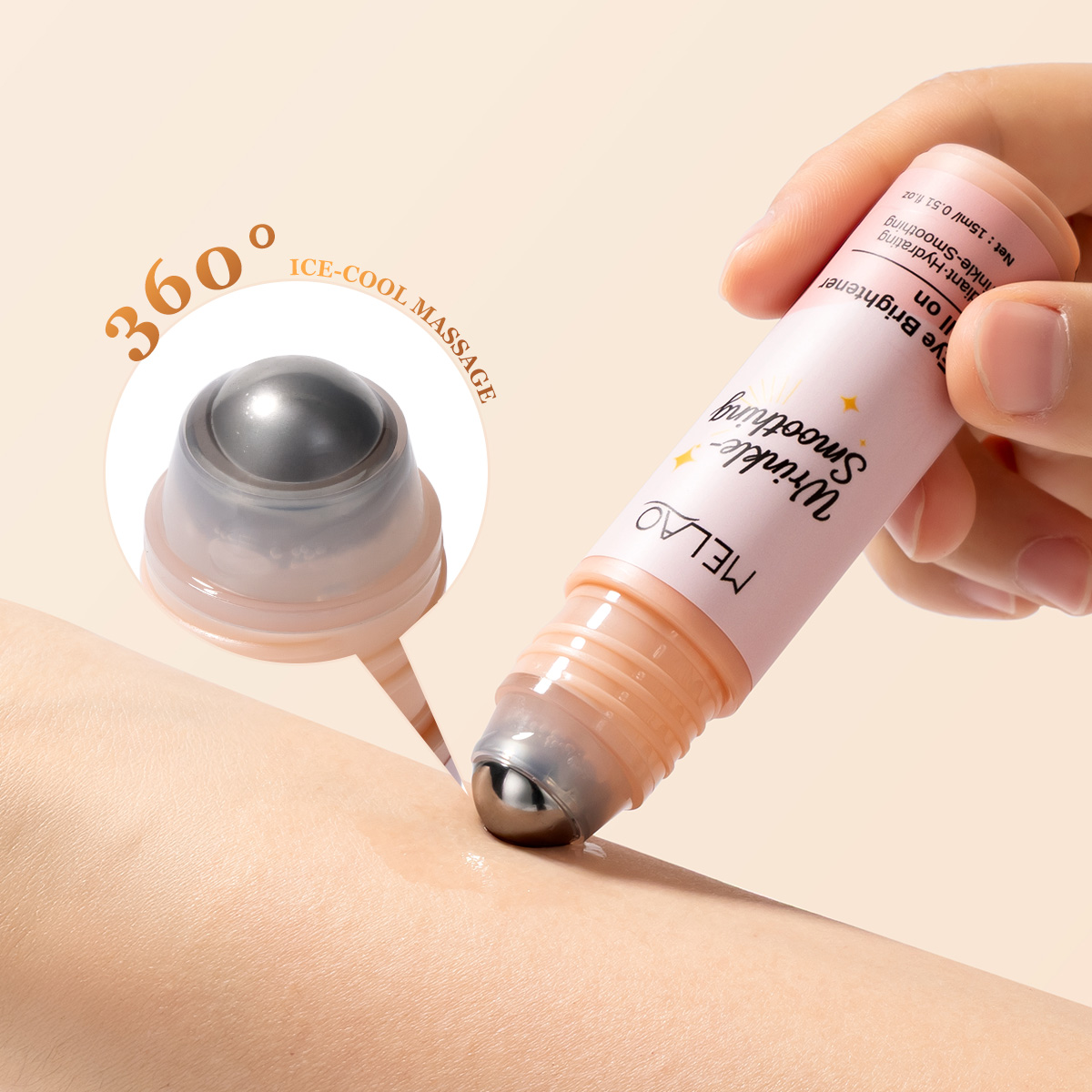 Private Label Anti-Aging Revive Peptide Caffeine Eye Serum Hydrating Smoothing Under Eye Serum Roller For Wrinkles Dark Circles