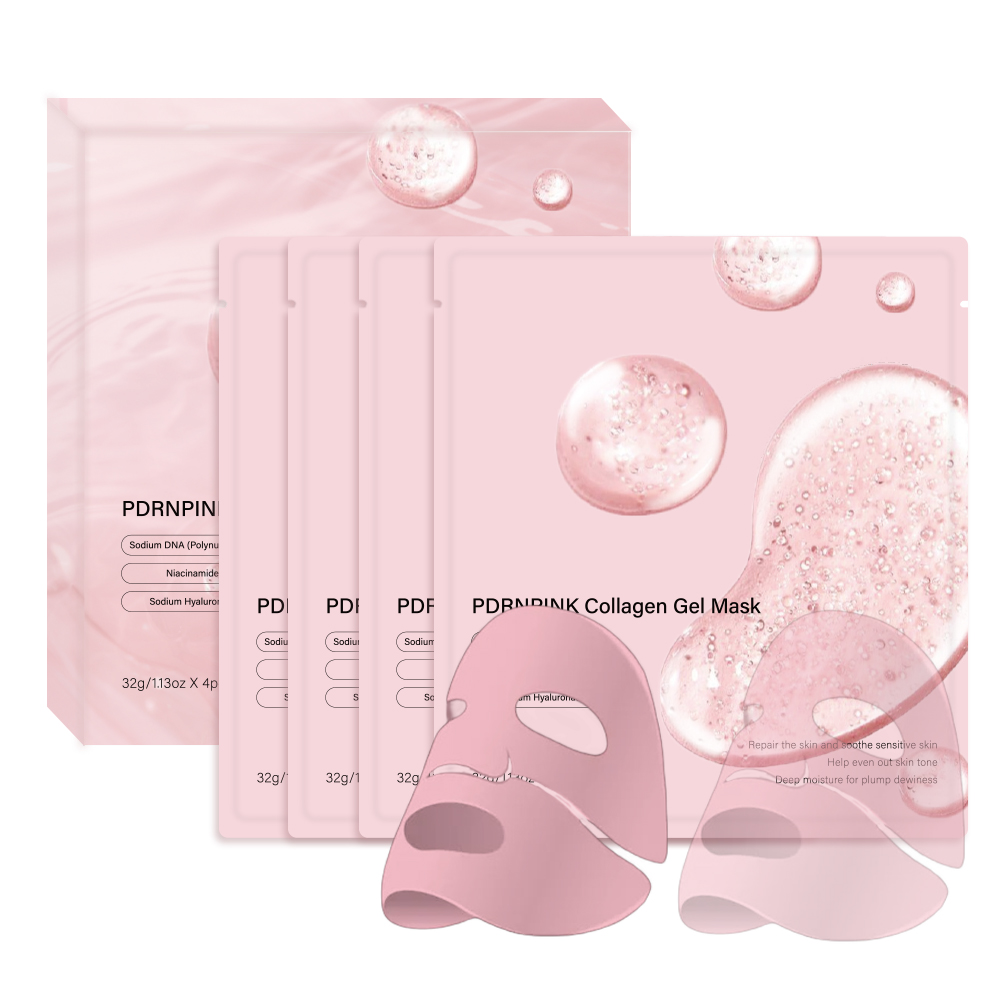 Salmon DNA PDRN Korean Collagen Face Mask Pink Sheet Mask For Hydration Firming Skin Tone Glass Skin Effect PDRN Ingredients