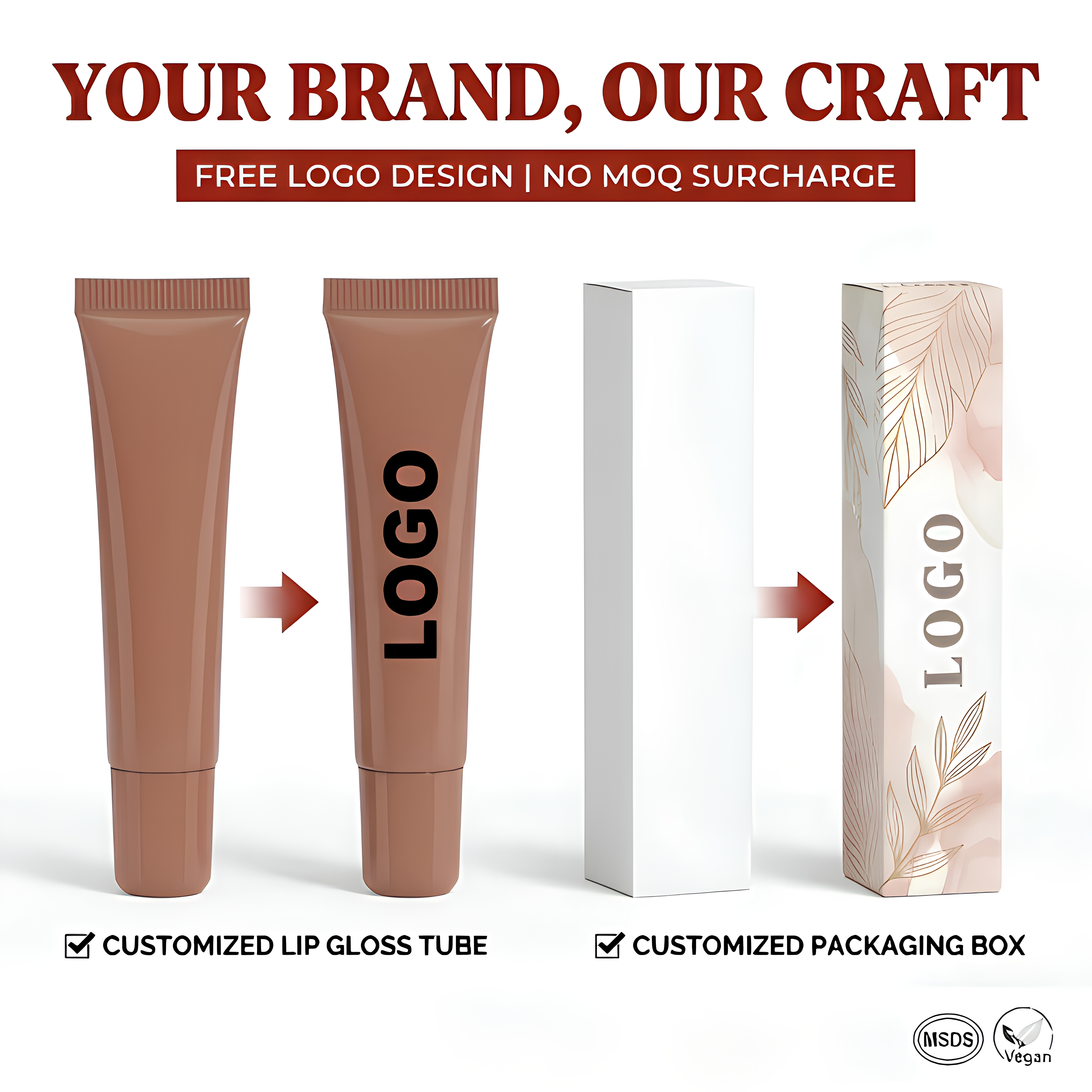 5piece Custom Logo Hydrating Liquid Lip Balm High Shine Non-Sticky Long-Lasting Waterproof Moisturizing Vegan Private Label