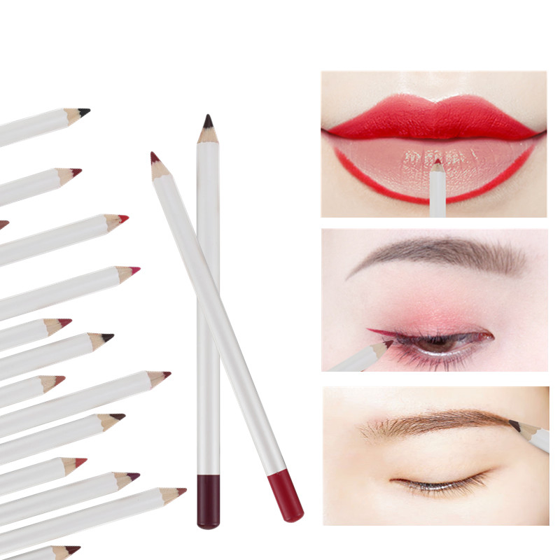 Pigment Lip Pencil Private Label Custom Wooden Pencil Creamy Waterproof Custom Lip Liner