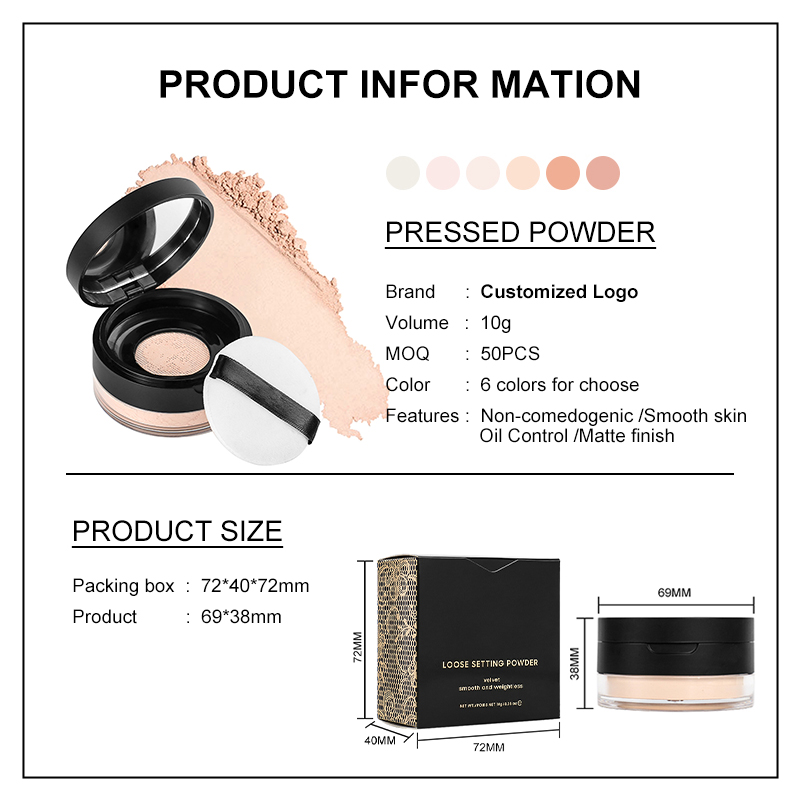 Wholesale Makeup Mirror Chrome Powder Nude Solid Pigment Powder Concealer Lasting Makeup Setting Powder