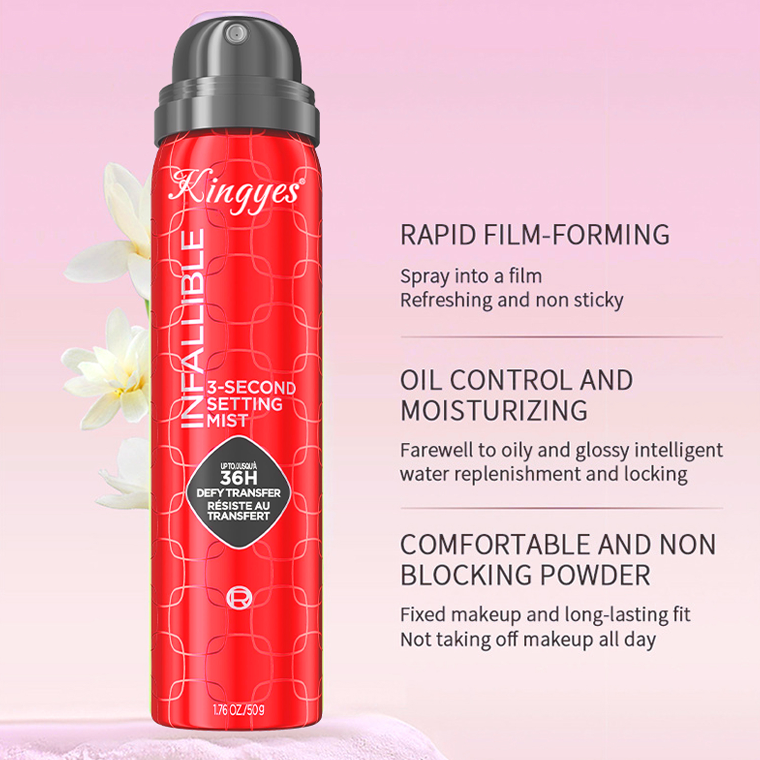 KINGYES 3S Setting Spray for Makeup Long Lasting Moisturizing Makeup Setting Spray Hydration Oil Control Matte Finish